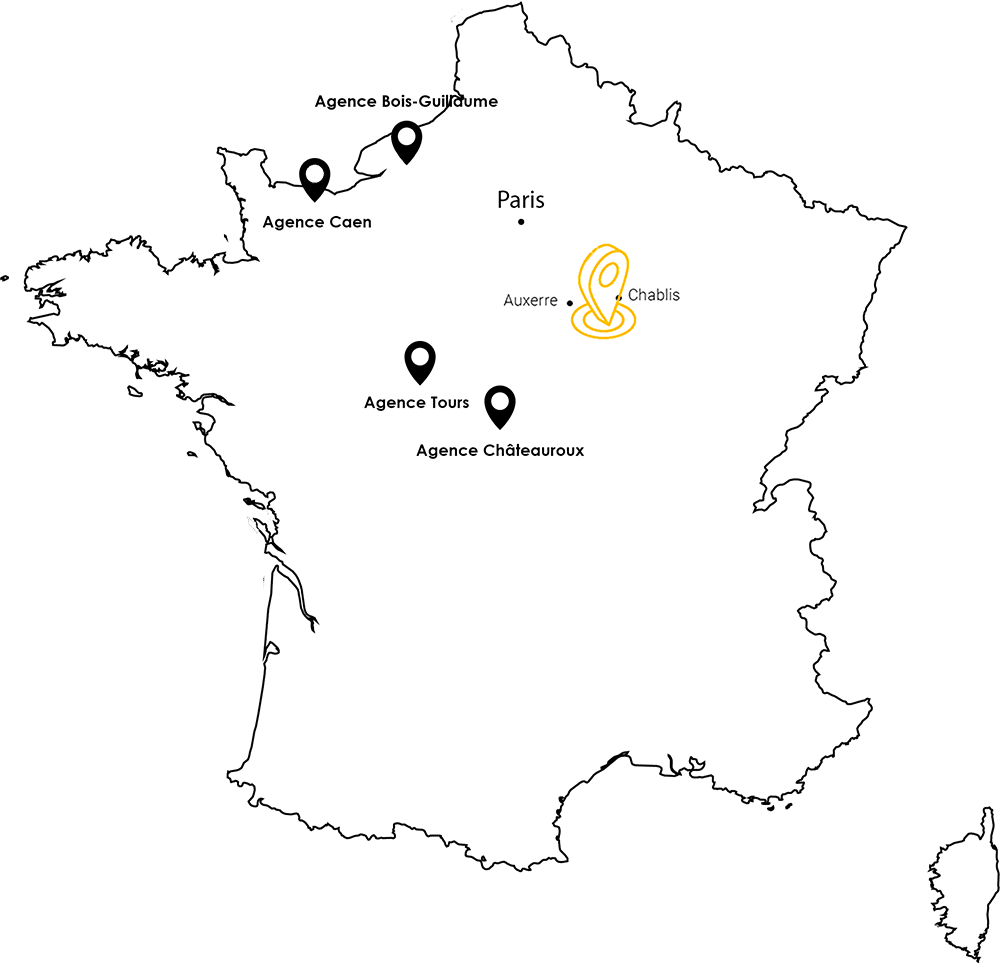 Carte agence SEIDER Caen Châteauroux Rouen Tours